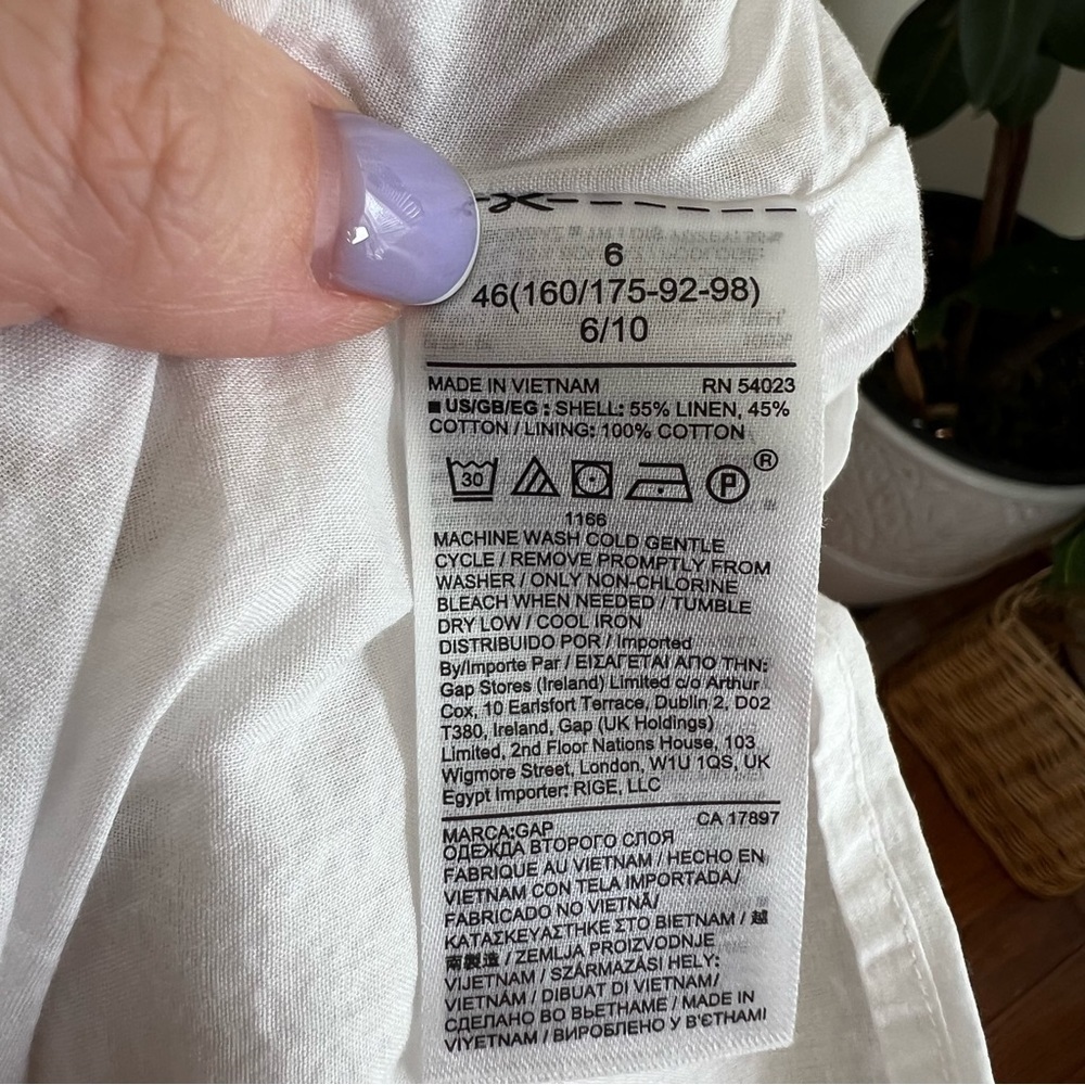 Gap Tie- Back Palm Print Halter Linen Dress - Picture 6 of 9